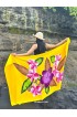 Hand Painted Floral Sarong in Yellow color